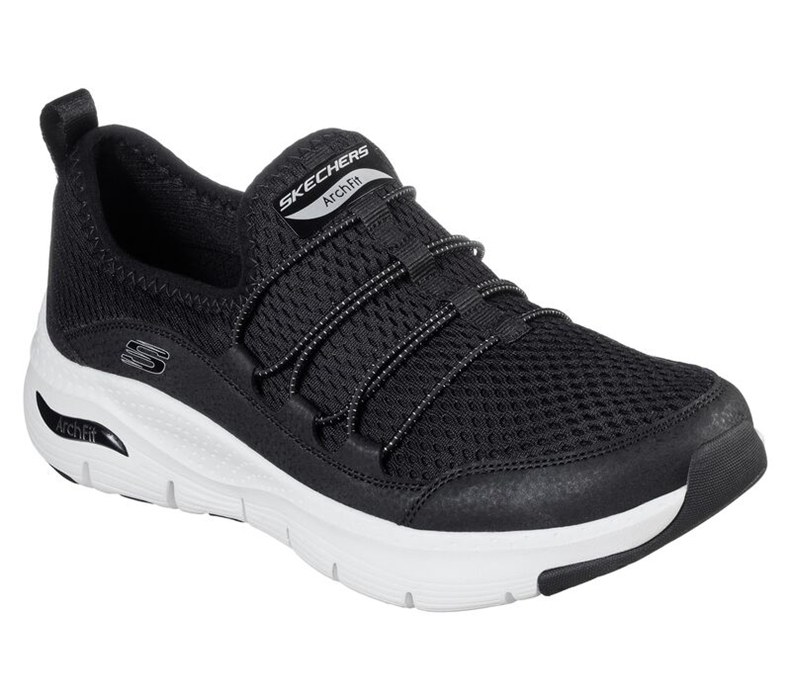 Skechers Dam Svarta/Vita Sneakers - Arch Fit - Lucky Thoughts - Sverige (FGTYJ-6913)